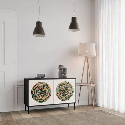 GREEN CIRCLES 2-Door Sideboard in Black Finish