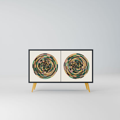 GREEN CIRCLES 2-Door Sideboard in Black Finish