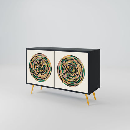 GREEN CIRCLES 2-Door Sideboard in Black Finish