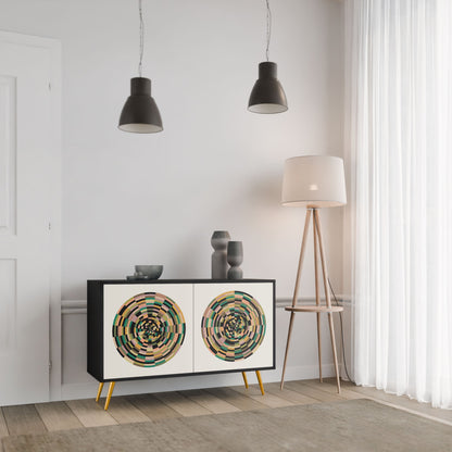 GREEN CIRCLES 2-Door Sideboard in Black Finish