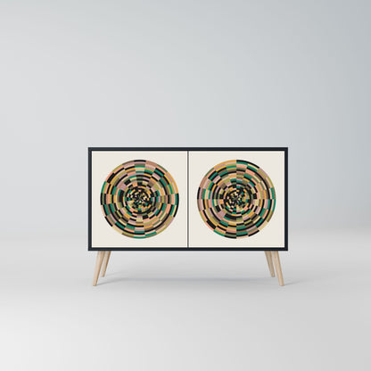 GREEN CIRCLES 2-Door Sideboard in Black Finish