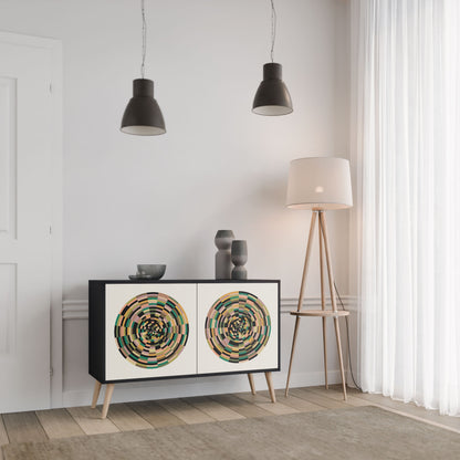 GREEN CIRCLES 2-Door Sideboard in Black Finish