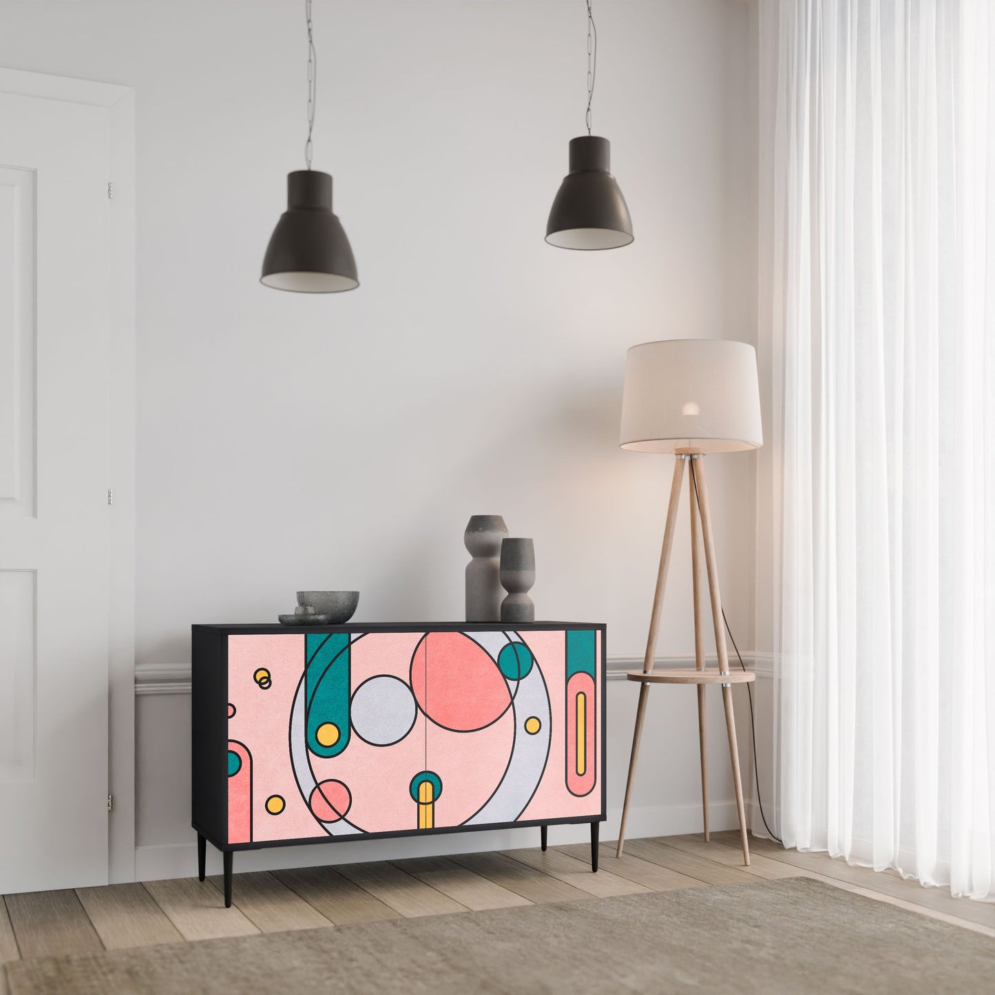 Credenza a 2 ante GOSSAMER ECHOES in finitura nera
