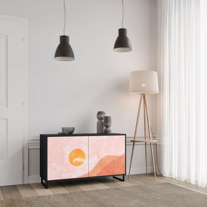 Credenza LUMINOUS SUNLIGHT a 2 ante in finitura nera
