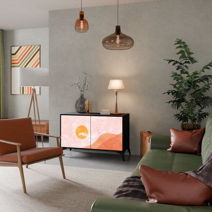 Credenza LUMINOUS SUNLIGHT a 2 ante in finitura nera