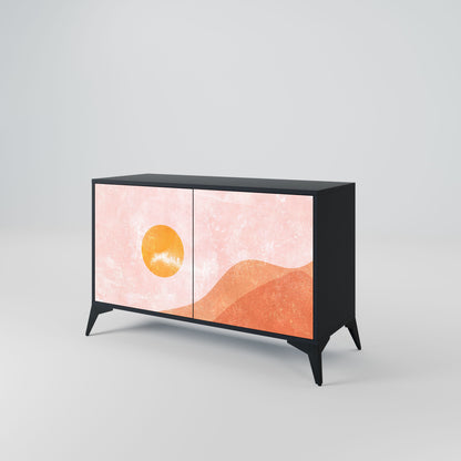 Credenza LUMINOUS SUNLIGHT a 2 ante in finitura nera