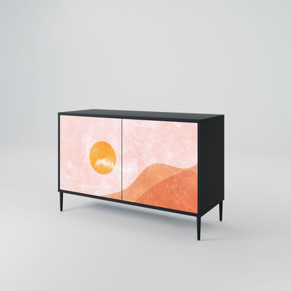 Credenza LUMINOUS SUNLIGHT a 2 ante in finitura nera