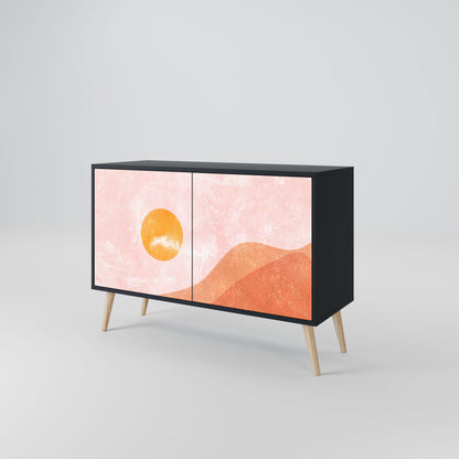 Credenza LUMINOUS SUNLIGHT a 2 ante in finitura nera