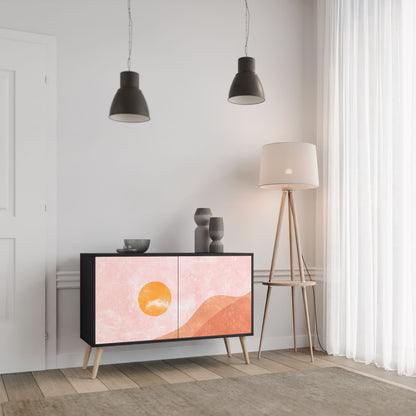 Credenza LUMINOUS SUNLIGHT a 2 ante in finitura nera