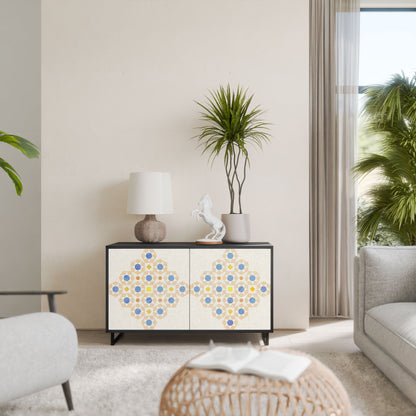 Credenza a 2 ante PATTERNED PRISM in finitura nera