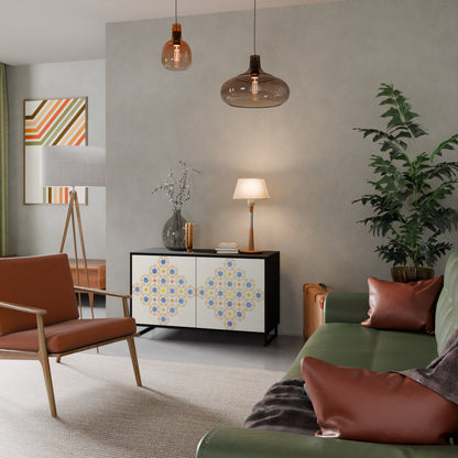 Credenza a 2 ante PATTERNED PRISM in finitura nera