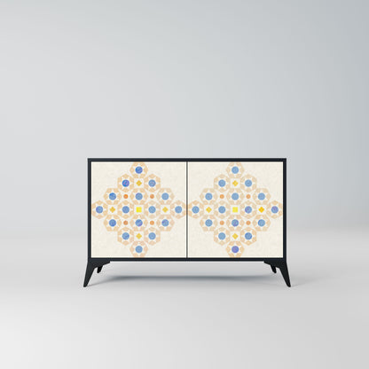 Credenza a 2 ante PATTERNED PRISM in finitura nera