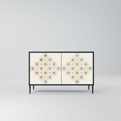 Credenza a 2 ante PATTERNED PRISM in finitura nera