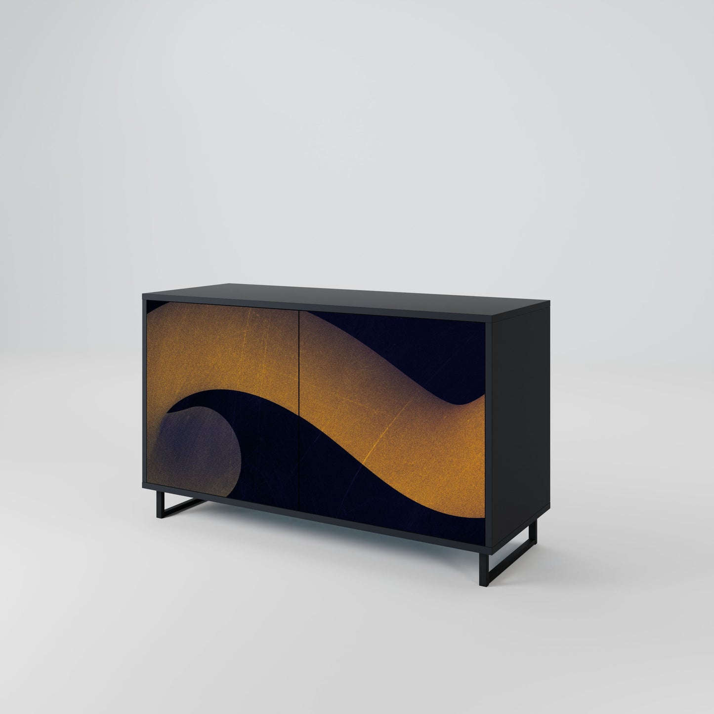 HOLLOW TIME 2-Door Sideboard in Black Finish