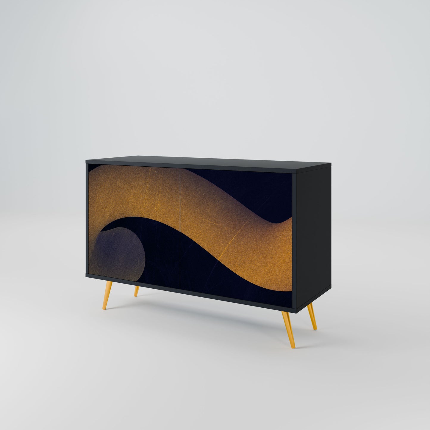 HOLLOW TIME 2-Door Sideboard in Black Finish