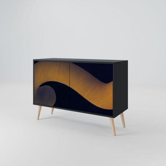 Credenza HOLLOW TIME a 2 ante in finitura nera
