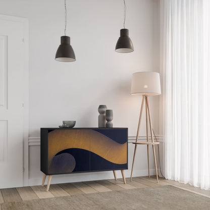 HOLLOW TIME 2-Door Sideboard in Black Finish