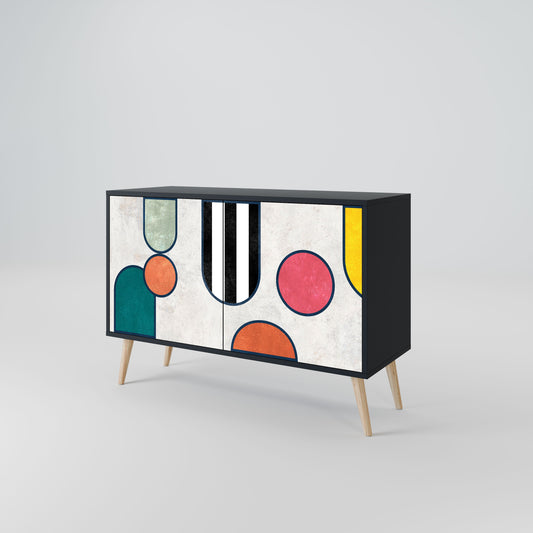 Credenza a 2 ante COOL STORY in finitura nera