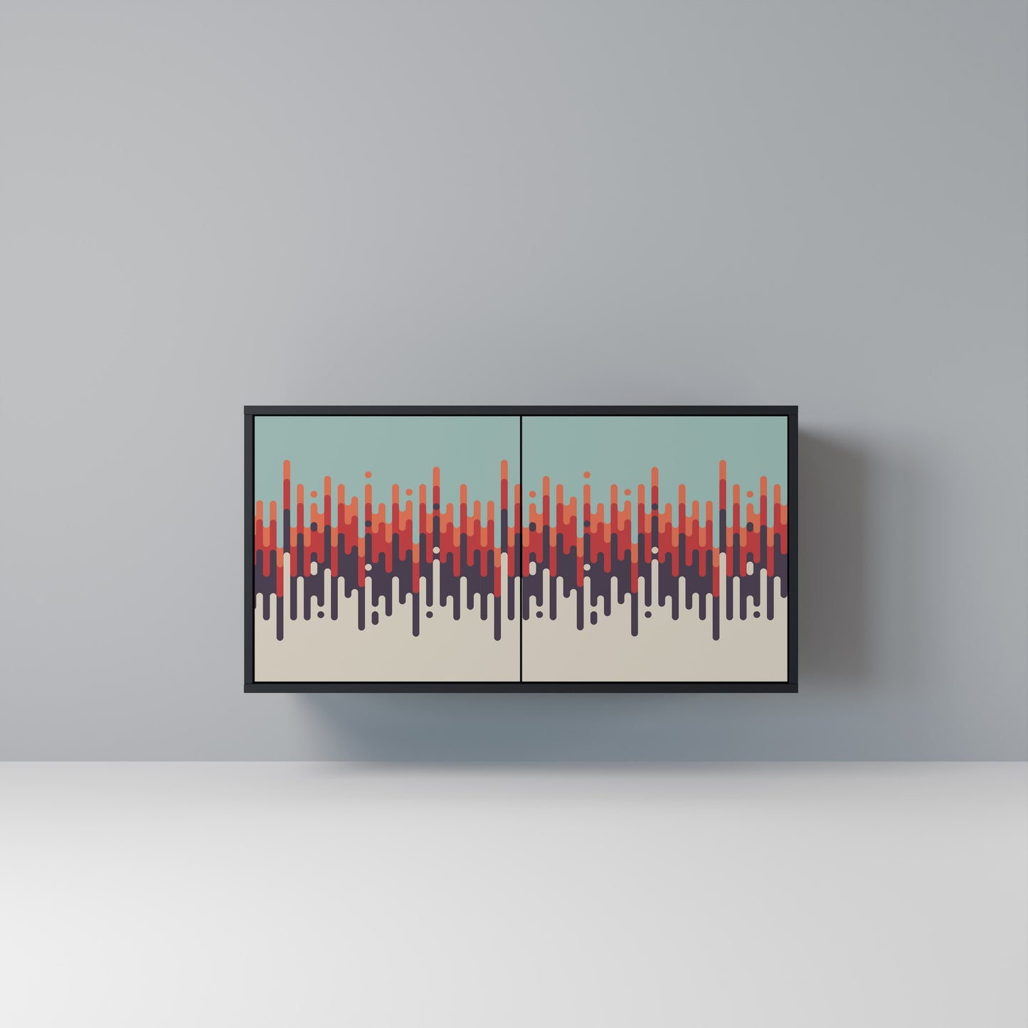CHROMA CONTOURS Madia a 2 Ante in Finitura Nera
