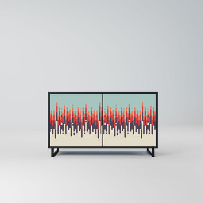 Credenza a 2 ante CHROMA CONTOURS in finitura nera