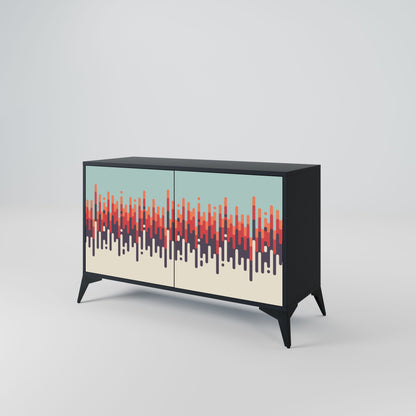 Credenza a 2 ante CHROMA CONTOURS in finitura nera