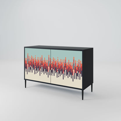 Credenza a 2 ante CHROMA CONTOURS in finitura nera