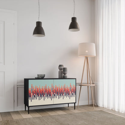 Credenza a 2 ante CHROMA CONTOURS in finitura nera