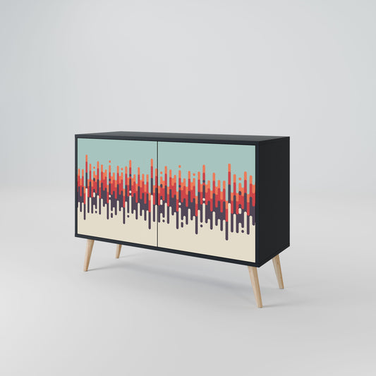 Credenza a 2 ante CHROMA CONTOURS in finitura nera
