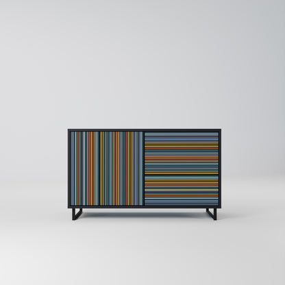 Credenza LINEOUT SPECTRUM a 2 ante con finitura nera