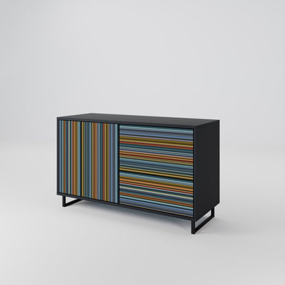 Credenza LINEOUT SPECTRUM a 2 ante con finitura nera