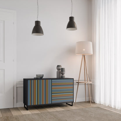 Credenza LINEOUT SPECTRUM a 2 ante con finitura nera