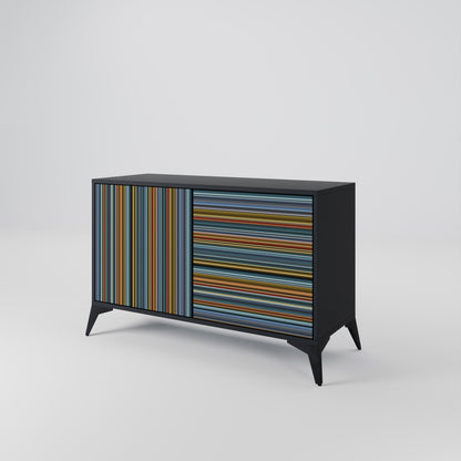 Credenza LINEOUT SPECTRUM a 2 ante con finitura nera