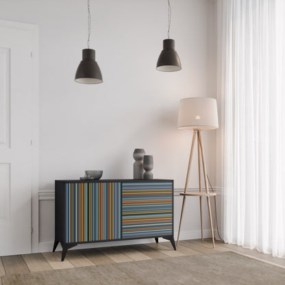 Credenza LINEOUT SPECTRUM a 2 ante con finitura nera