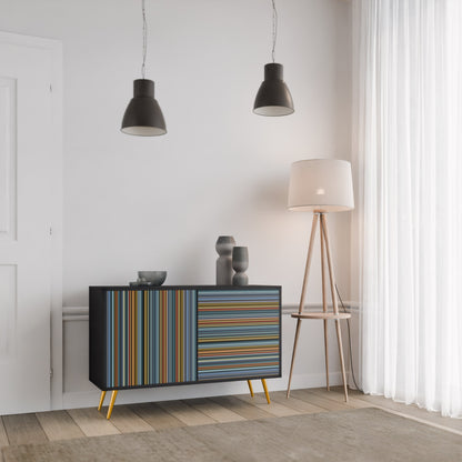 Credenza LINEOUT SPECTRUM a 2 ante con finitura nera