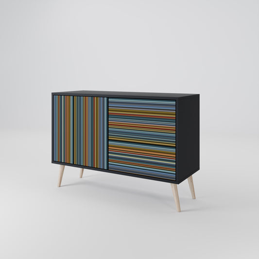 Credenza LINEOUT SPECTRUM a 2 ante con finitura nera