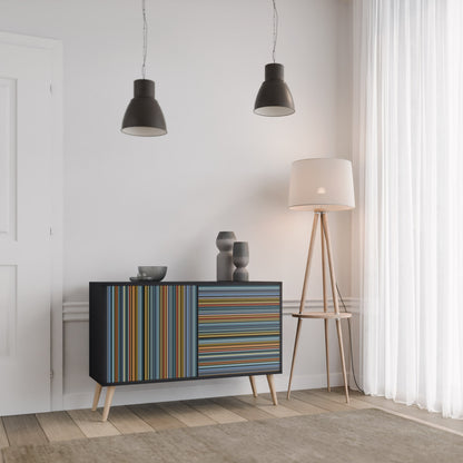 Credenza LINEOUT SPECTRUM a 2 ante con finitura nera