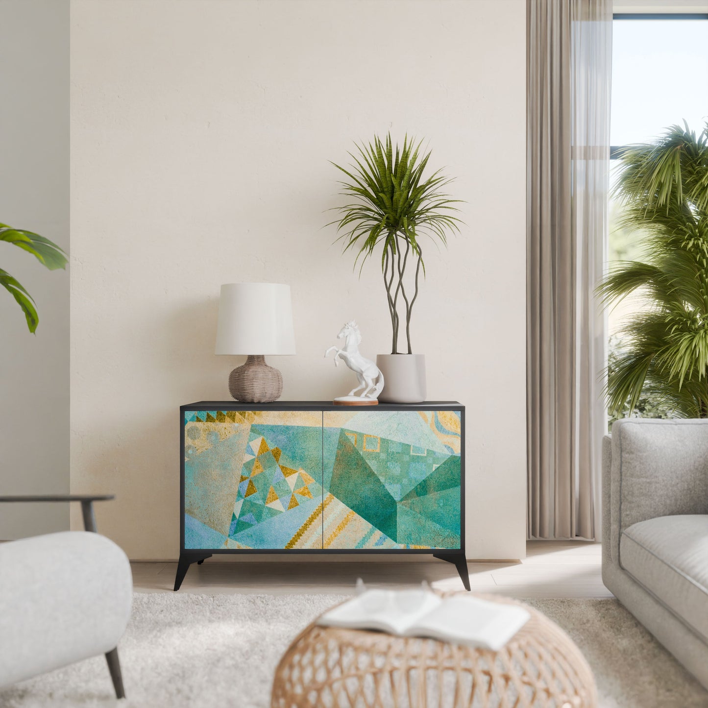 Credenza SPECTRUM SPLENDOR a 2 ante in finitura nera
