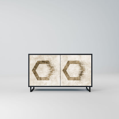 HEXAGONAL SHAPES 2-Door Sideboard in Black Finish