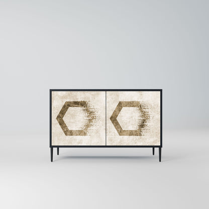 HEXAGONAL SHAPES 2-Door Sideboard in Black Finish