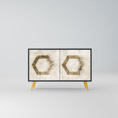 HEXAGONAL SHAPES 2-Door Sideboard in Black Finish