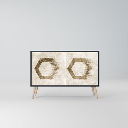 HEXAGONAL SHAPES 2-Door Sideboard in Black Finish