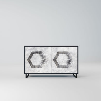 HEXAGONAL FIGURES 2-Door Sideboard in Black Finish