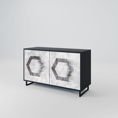 HEXAGONAL FIGURES 2-Door Sideboard in Black Finish