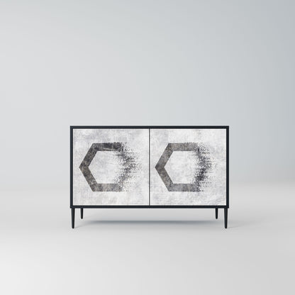 HEXAGONAL FIGURES 2-Door Sideboard in Black Finish