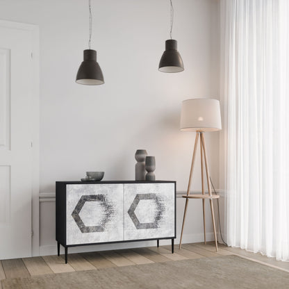 HEXAGONAL FIGURES 2-Door Sideboard in Black Finish