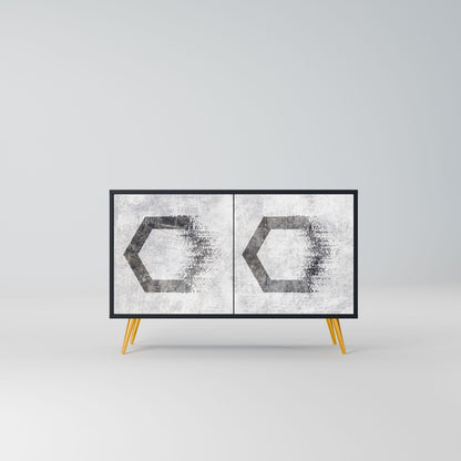 HEXAGONAL FIGURES 2-Door Sideboard in Black Finish