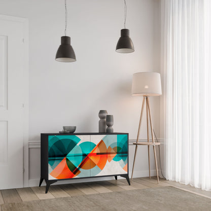 Credenza CIRCULAR RHAPSODY a 2 ante in finitura nera