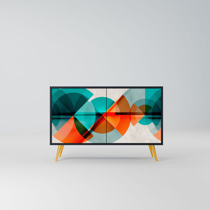 Credenza CIRCULAR RHAPSODY a 2 ante in finitura nera