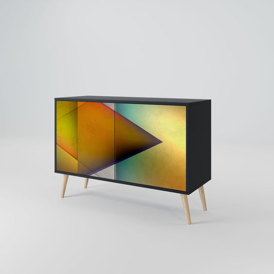 Credenza PIERCING SHARPNESS a 2 ante in finitura nera
