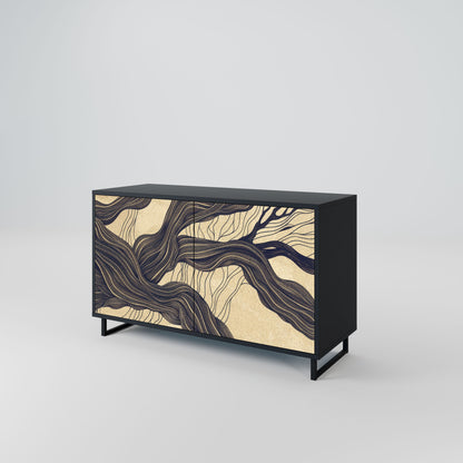 Credenza a 2 ante UNIFIED FRAGMENTS in finitura nera